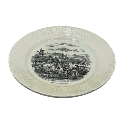 Vintage Nederlandse Havenstad Bordjes Set van 3 - Amsterdam, Rotterdam, Arnhem