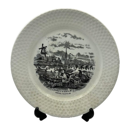 Vintage Nederlandse Havenstad Bordjes Set van 3 - Amsterdam, Rotterdam, Arnhem
