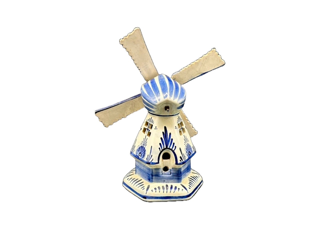 Delfts Blauwe Molen (Windmolen) - 25 cm / 10 inch - Perfecte vintage conditie - Delft- Handwerk - Handgeschilderd - Verzamelopbject