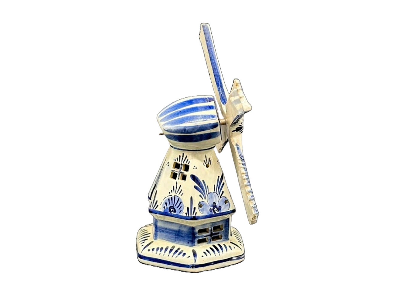 Delfts Blauwe Molen (Windmolen) - 25 cm / 10 inch - Perfecte vintage conditie - Delft- Handwerk - Handgeschilderd - Verzamelopbject