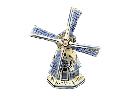 Delfts Blauwe Molen (Windmolen) - 25 cm / 10 inch - Perfecte vintage conditie - Delft- Handwerk - Handgeschilderd - Verzamelopbject