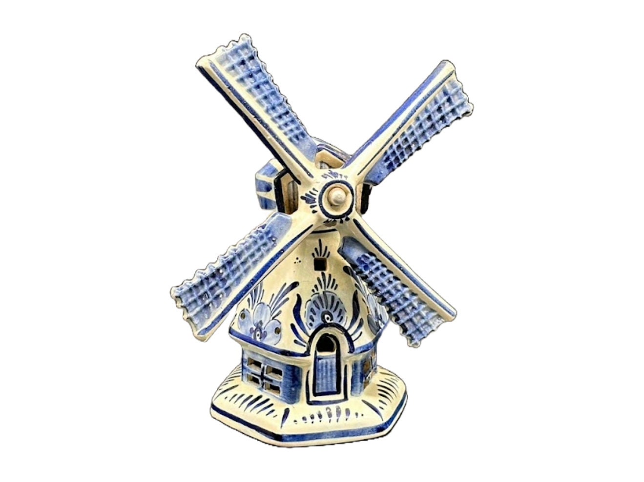 Delfts Blauwe Molen (Windmolen) - 25 cm / 10 inch - Perfecte vintage conditie - Delft- Handwerk - Handgeschilderd - Verzamelopbject