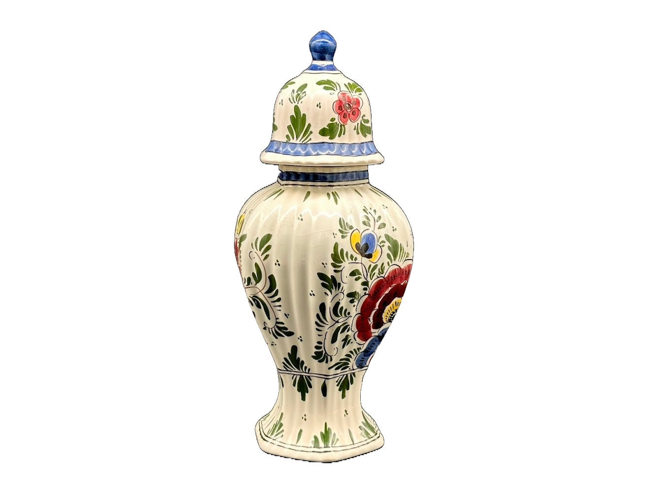 Kleurrijke Delfts Blauwe Vaas - Perfecte vintage conditie - Delft- Handwerk - Handgeschilderd - Verzamelopbject - Gratis verzending