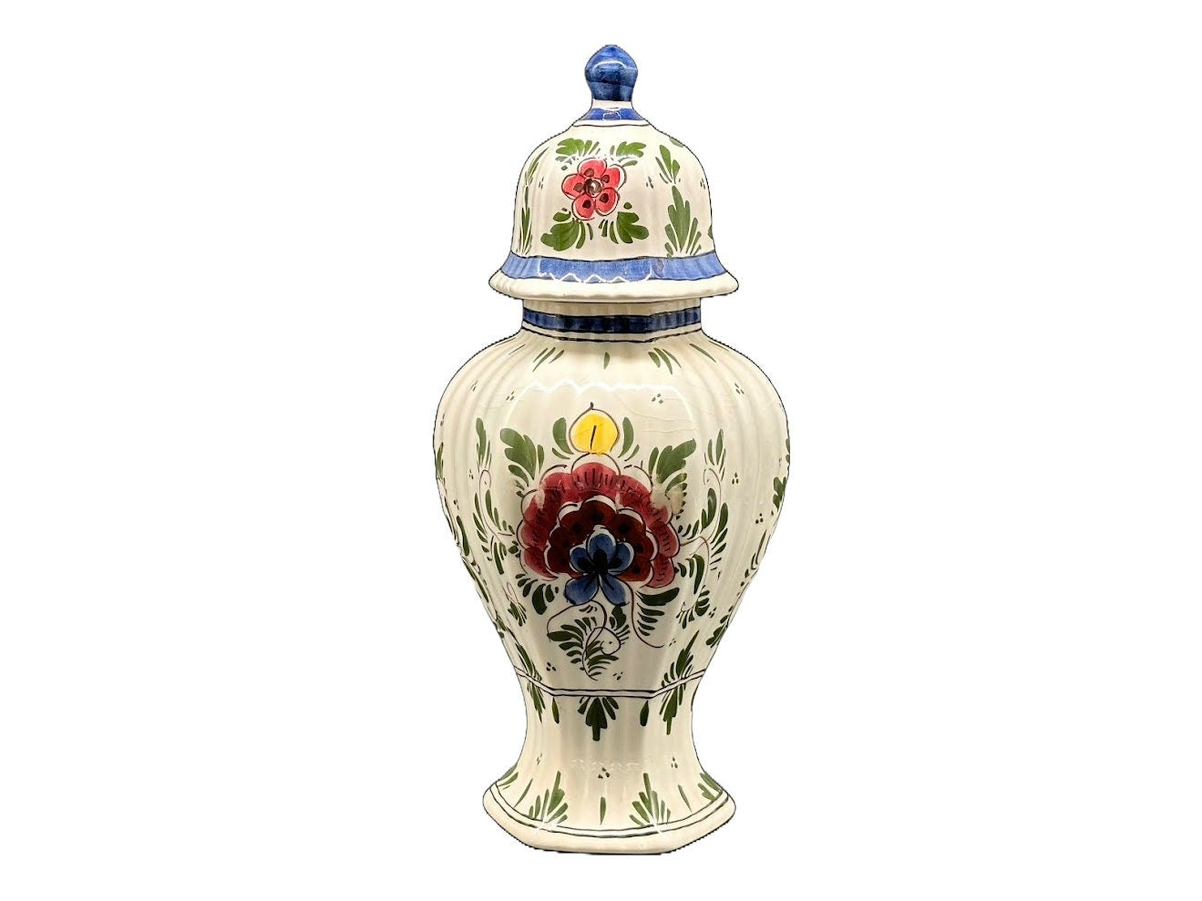 Kleurrijke Delfts Blauwe Vaas - Perfecte vintage conditie - Delft- Handwerk - Handgeschilderd - Verzamelopbject - Gratis verzending