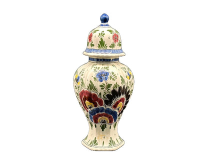 Kleurrijke Delfts Blauwe Vaas - Perfecte vintage conditie - Delft- Handwerk - Handgeschilderd - Verzamelopbject - Gratis verzending