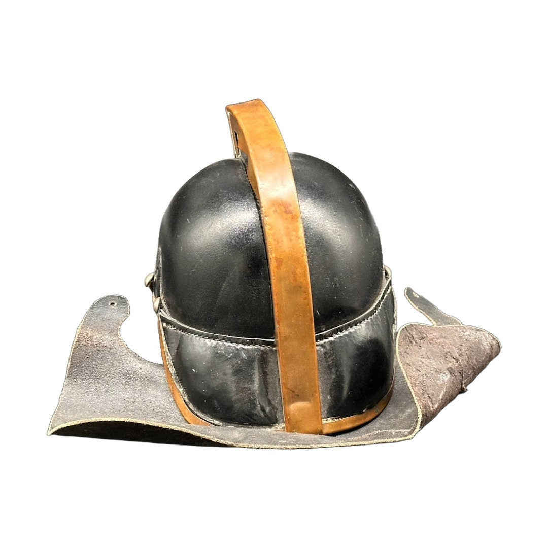 Antieke Nederlandse Leren Brandweerhelm - Jaren 20/30 - Vintage - Verzamelobject - Brandweer - Gratis Verzending