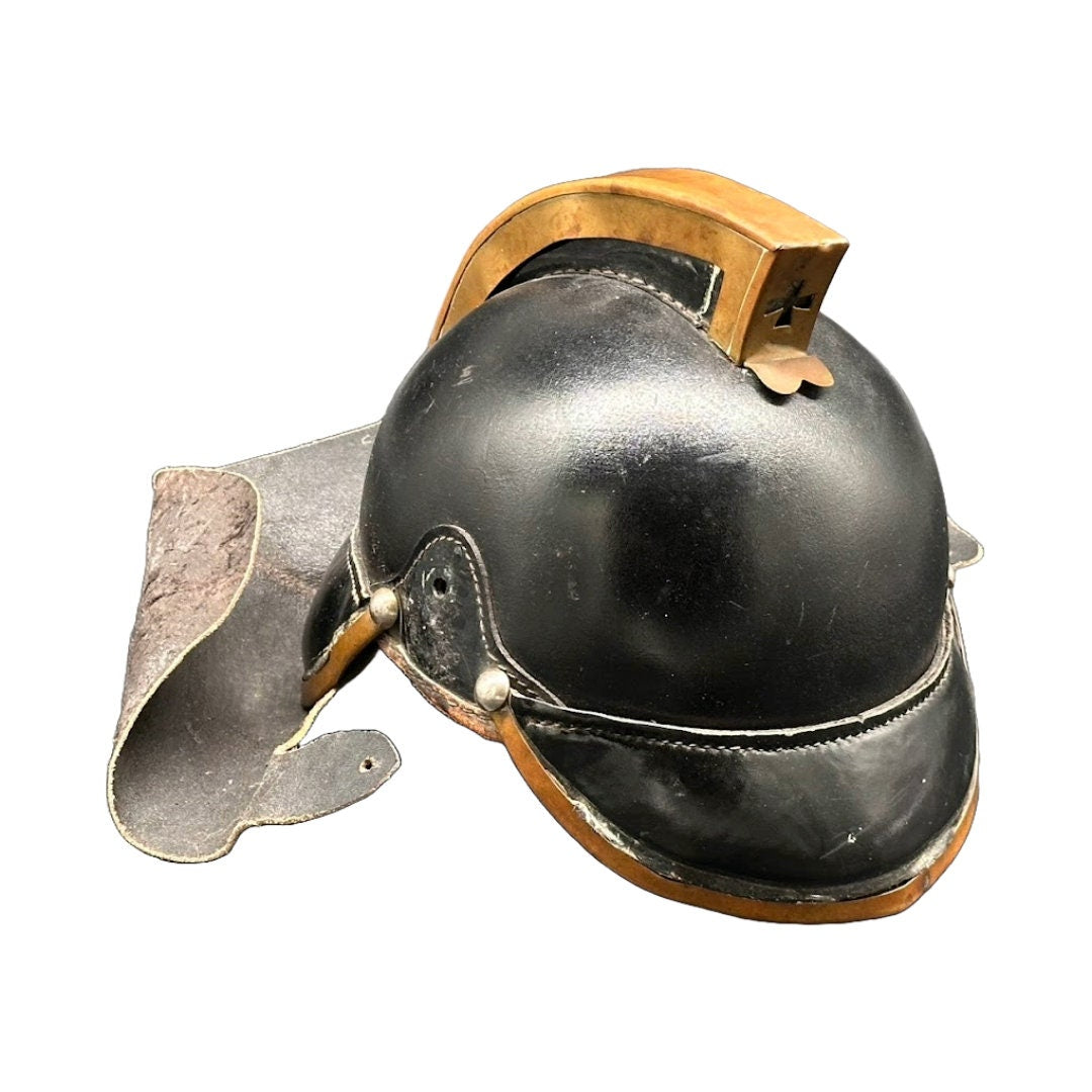 Antieke Nederlandse Leren Brandweerhelm - Jaren 20/30 - Vintage - Verzamelobject - Brandweer - Gratis Verzending