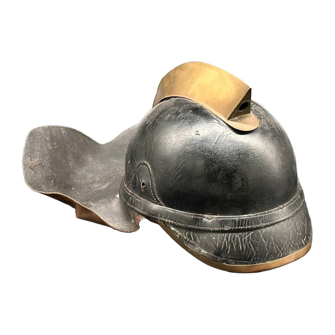 Antieke Nederlandse Leren Brandweerhelm - Jaren 20/30 - Vintage - Verzamelobject - Brandweer - Gratis Verzending