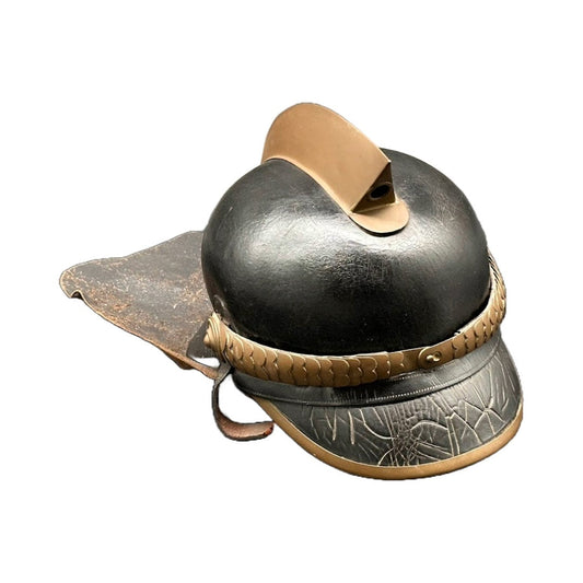 Antieke Nederlandse Leren Brandweerhelm - Jaren 20/30 - Vintage - Verzamelobject - Brandweer - Gratis Verzending