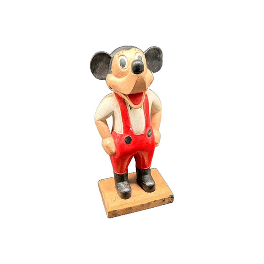Mickey Mouse 40 cm - Houtsnijwerk - Jaren '60 - Handgeschilderd - Vintage - Antiek - Homedecor - Cadeau - Gift - Gratis Verzending