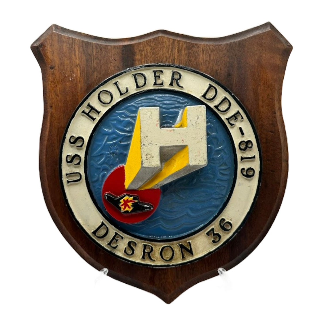 Vintage USS Holder DDE 819 DESRON 36 Wandplaat - Een eerbetoon aan maritieme geschiedenis