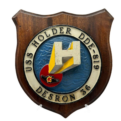 Vintage USS Holder DDE 819 DESRON 36 Wandplaat - Een eerbetoon aan maritieme geschiedenis