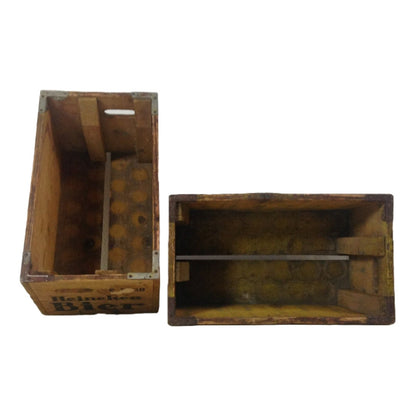 Set Vintage Heineken Houten Bierkistjes (2 stuks) - Nostalgische Schatten uit 1969!
