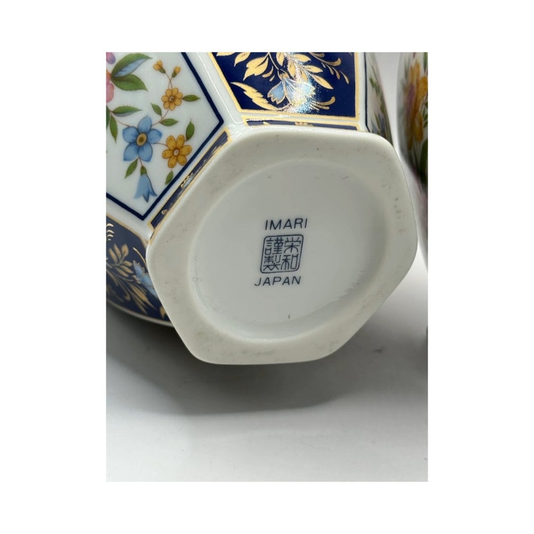 Elegant Japans Imari Porseleinen Set - 3-delige Collectie van Twee Vazen en Een Bord