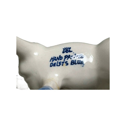 Delfts Blauw Melkkannetje in de Vorm van een Nederlandse Koe - 15 cm (5.91 inch) - Perfecte vintage conditie - Delft- Handgeschilderd