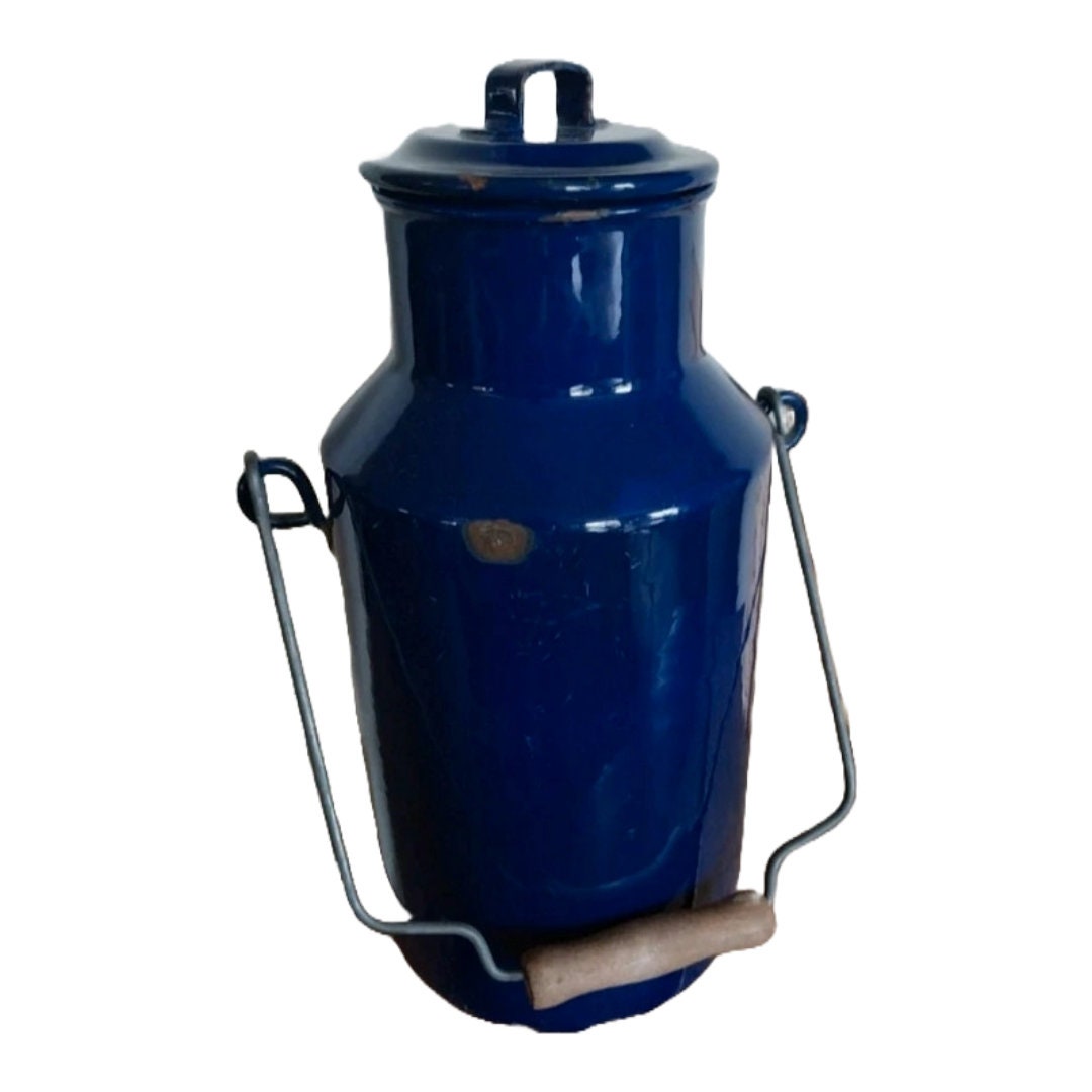 Brocante Vintage Emaille Melkkan - Prachtige Oude Wereldse Charme