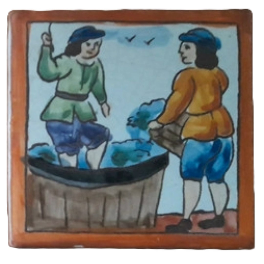 Set of 3 Beautiful Earthenware Tiles - Handmade Artwork for Your Interior
