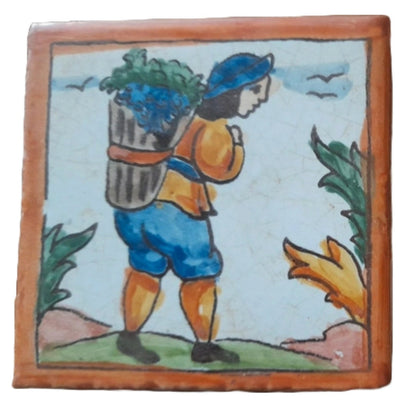 Set of 3 Beautiful Earthenware Tiles - Handmade Artwork for Your Interior
