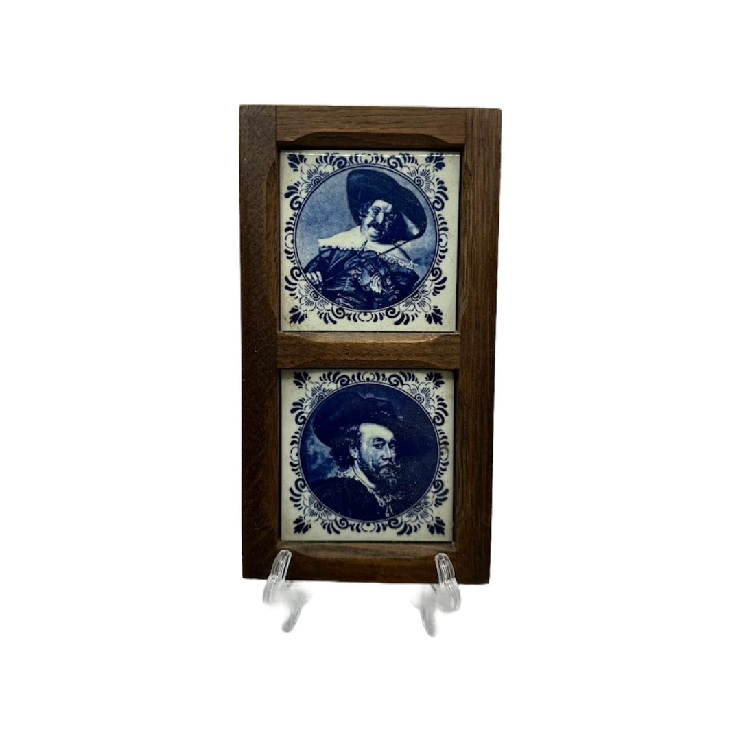 Ongemerkt Delfts Blauw Tegeltableau - Meesterlijke Kunstwerken in Decoratieve Lijst