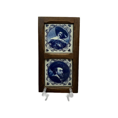 Ongemerkt Delfts Blauw Tegeltableau - Meesterlijke Kunstwerken in Decoratieve Lijst