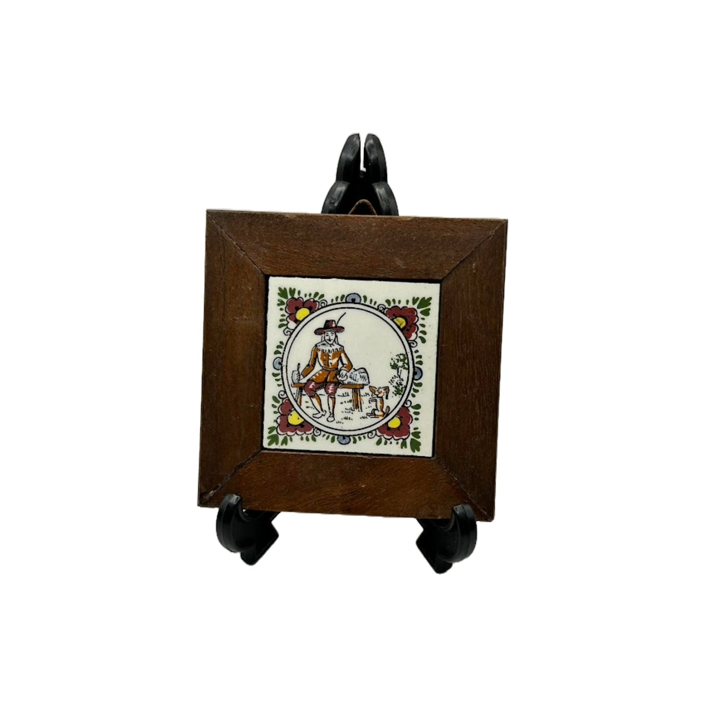 Hand-Painted Delft Blue Tile in Wooden Frame – Dutch Art in Small Format