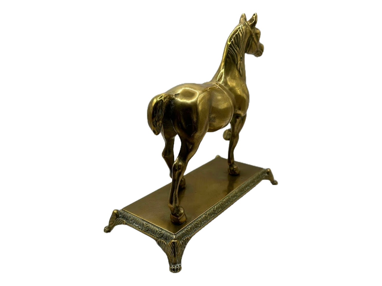 Prachtig Vintage Messing Paarden Beeld - 25 cm lang, 18 cm hoog - Vintage - Paard - Verzamelobject - Kunst - Horse - Gratis Verzending