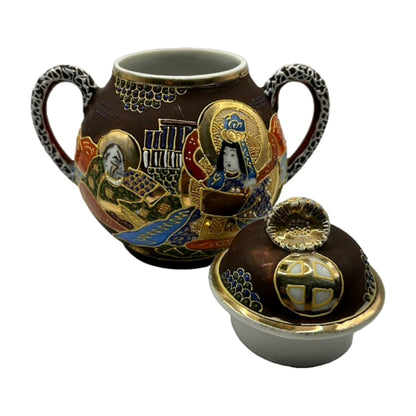 Beautifully Crafted Japanese (Satsuma) Milk Jug and Sugar Bowl Set – Hand-Painted Art from Japan