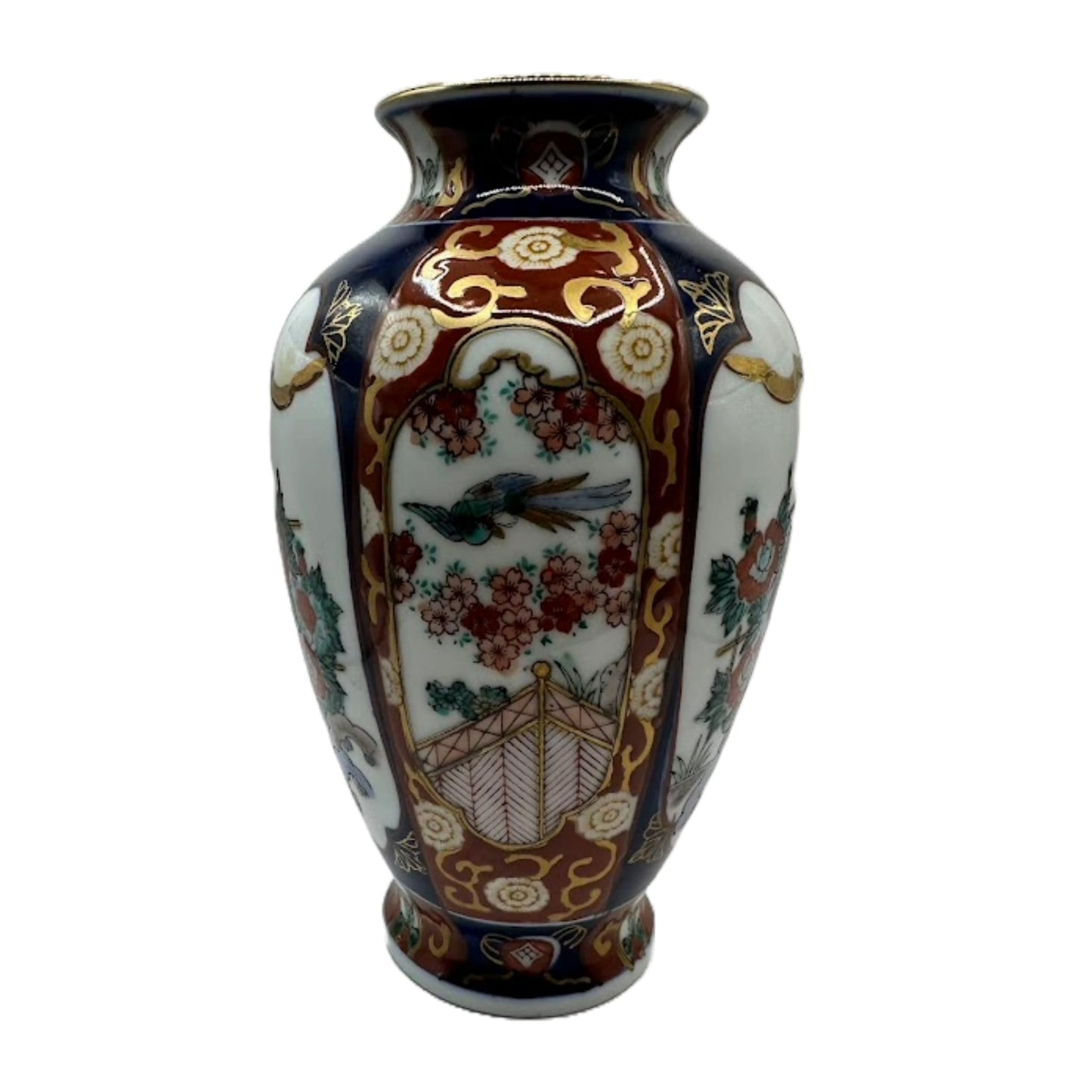 Set of 2 Imari Gold Hand-Painted Vases – Japanese Splendor in Gold and Blue