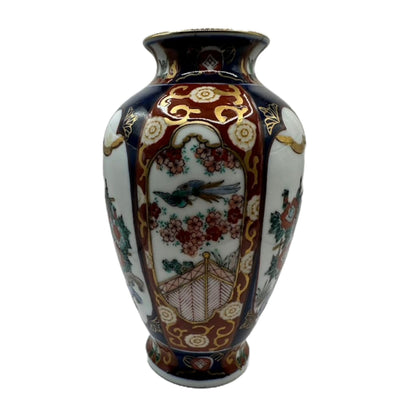 Set of 2 Imari Gold Hand-Painted Vases – Japanese Splendor in Gold and Blue