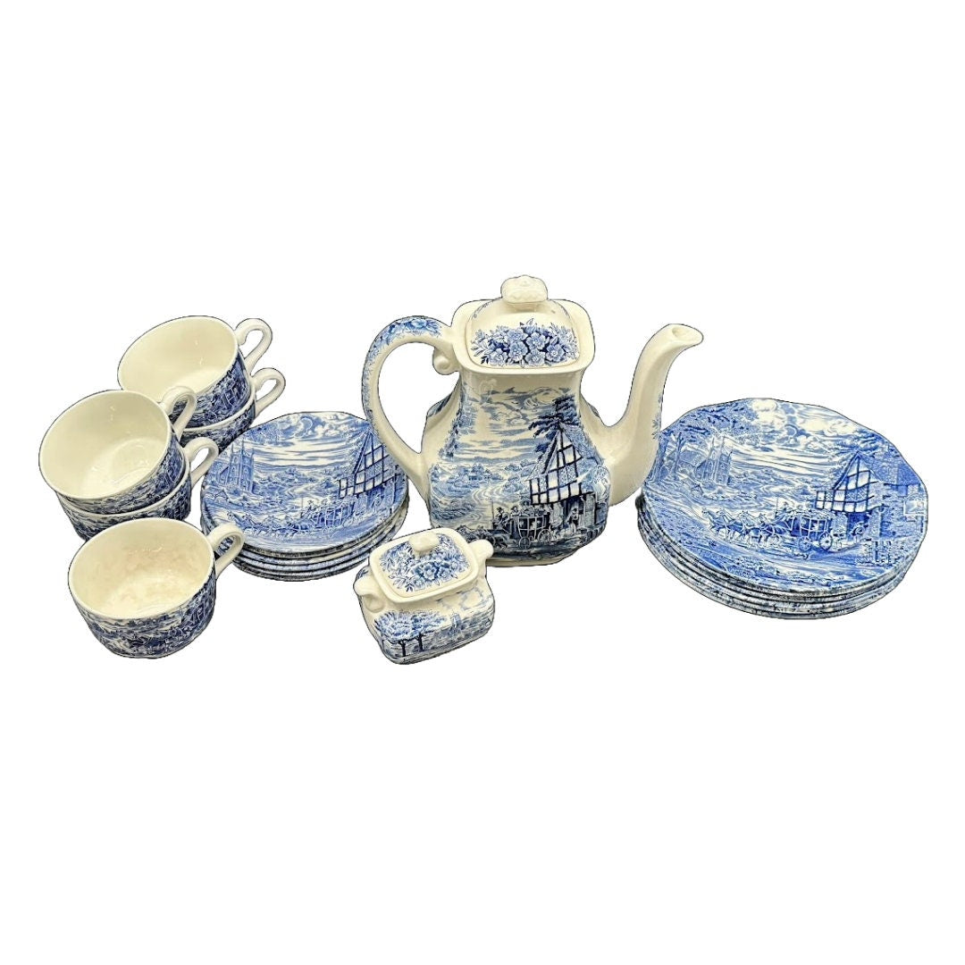 Enchanting Wedgwood Tunstall Dickens Coaching Days 13-piece Dinnerware Set