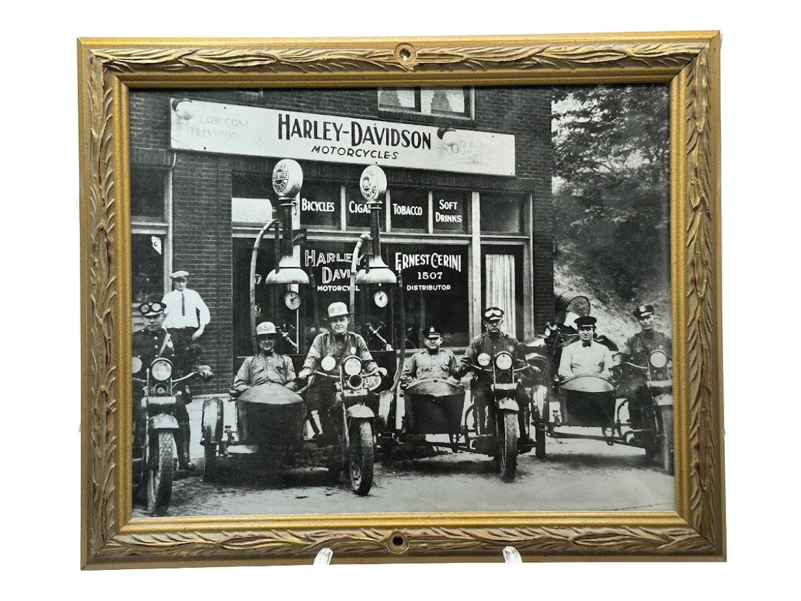 Original 1930s Photograph - Harley Davidson - Americana - Vintage - Antiek - Mancave - Gratis Verzending