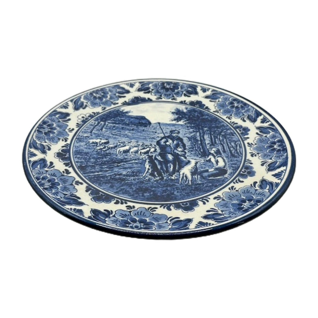 Elegant Delftsblauw Decoratiebord - Klaar om op te Hangen!