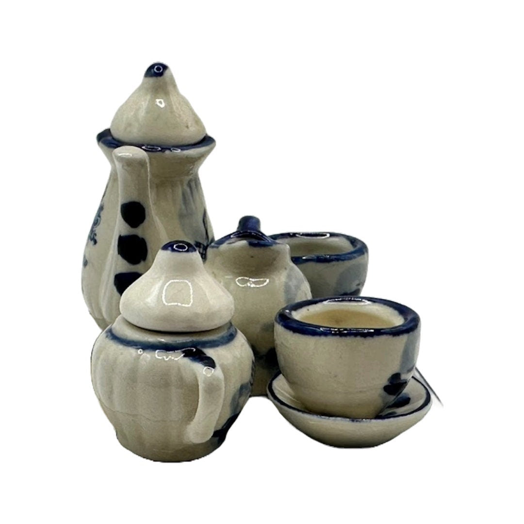 Prachtig Delfts Blauw Miniatuur Poppenservies - Een Stukje Nederlandse Traditie!