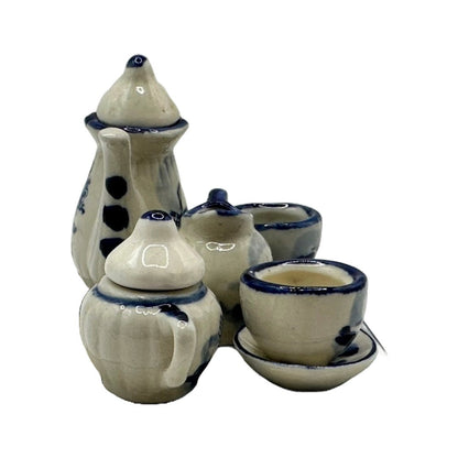 Prachtig Delfts Blauw Miniatuur Poppenservies - Een Stukje Nederlandse Traditie!