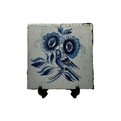 Zeldzaam 17e-Eeuws Delftsblauw Tegeltje - Een Tijdloze Schat!