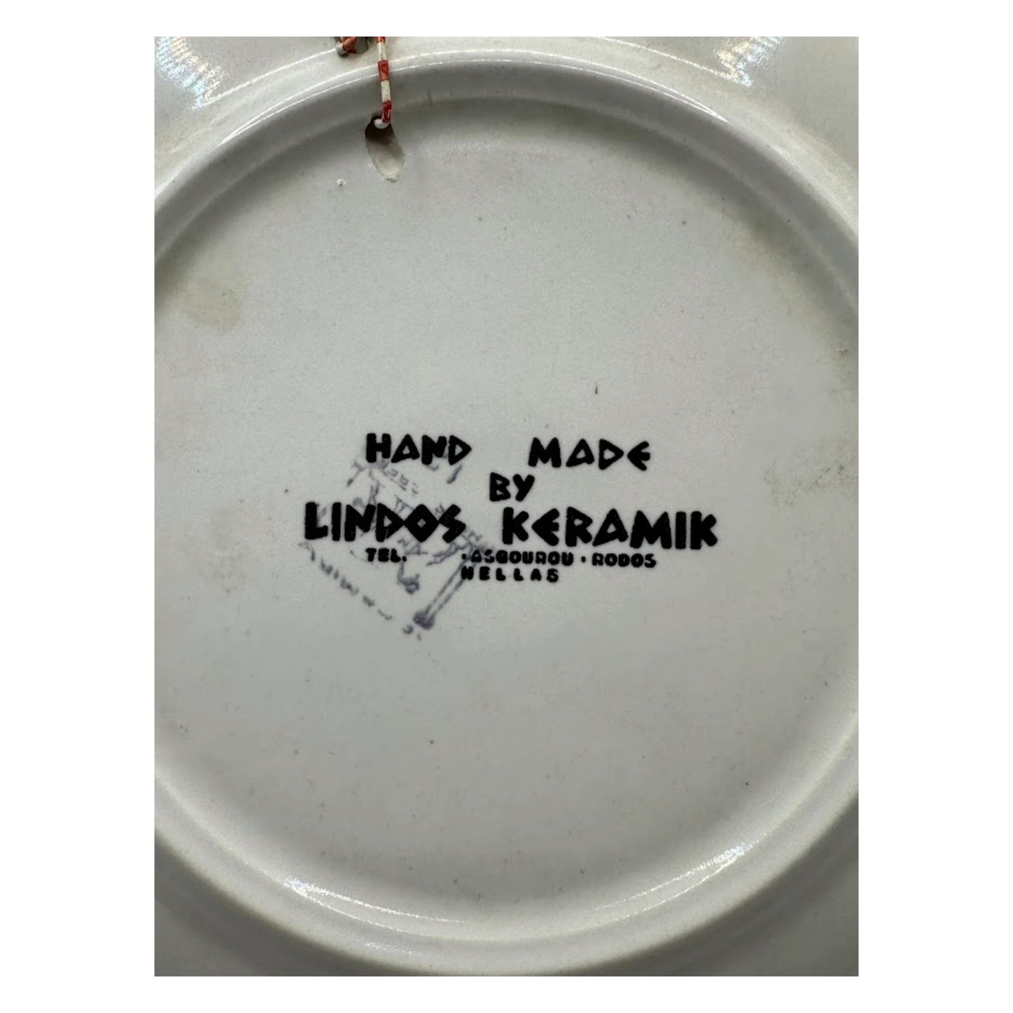 Vintage Handgemaakt Keramisch Wandbord - Griekse Ambacht van Lindos Keramik