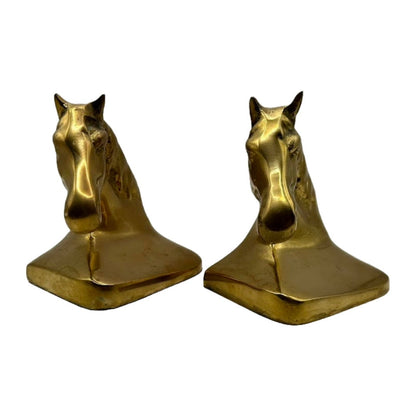 Vintage Messing/Bronzen Boekensteunen Paardenhoofd - Tijdloze Paardenpracht! - Moms gift