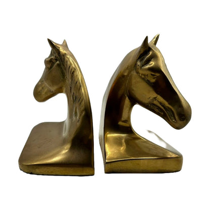 Vintage Messing/Bronzen Boekensteunen Paardenhoofd - Tijdloze Paardenpracht! - Moms gift