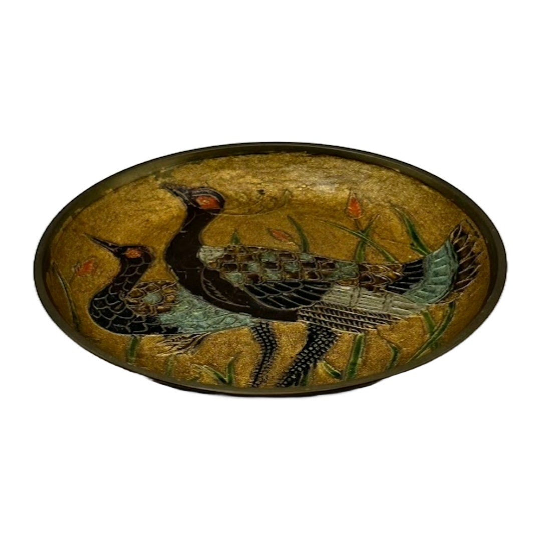 Vintage Koperen Sierbord met Prachtig Relief, Portugese Ambacht