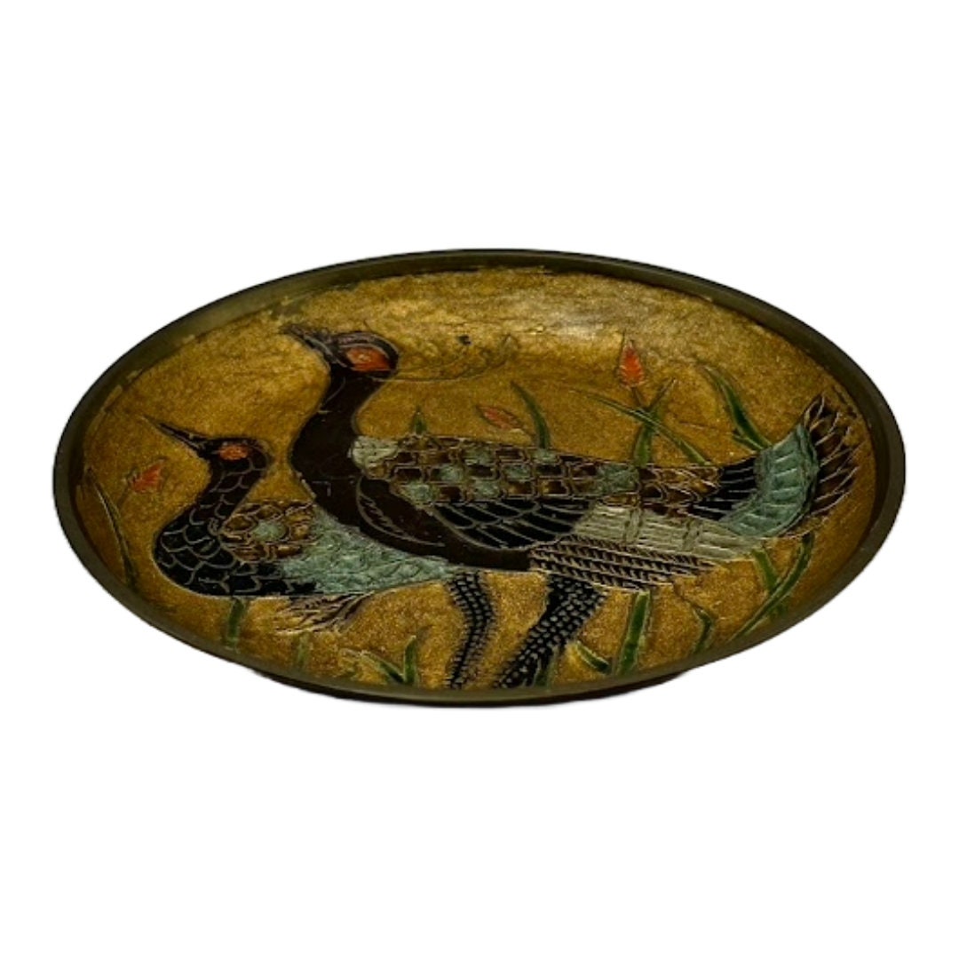 Vintage Koperen Sierbord met Prachtig Relief, Portugese Ambacht