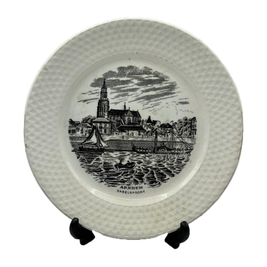 Vintage Nederlandse Havenstad Bordjes Set van 3 - Amsterdam, Rotterdam, Arnhem