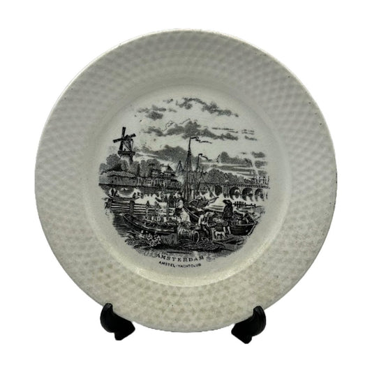 Vintage Nederlandse Havenstad Bordjes Set van 3 - Amsterdam, Rotterdam, Arnhem