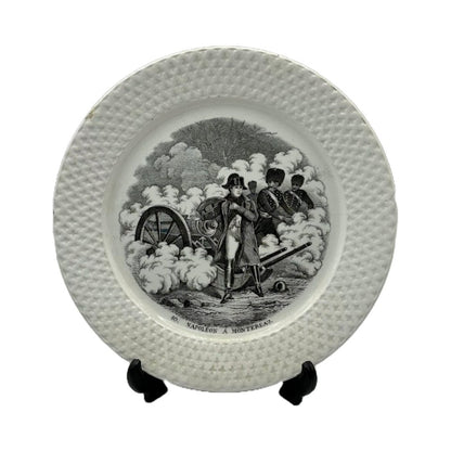 Vintage Société Céramique Maastricht Bordje - Napoleon Bonaparte bij de Slag van Montereau