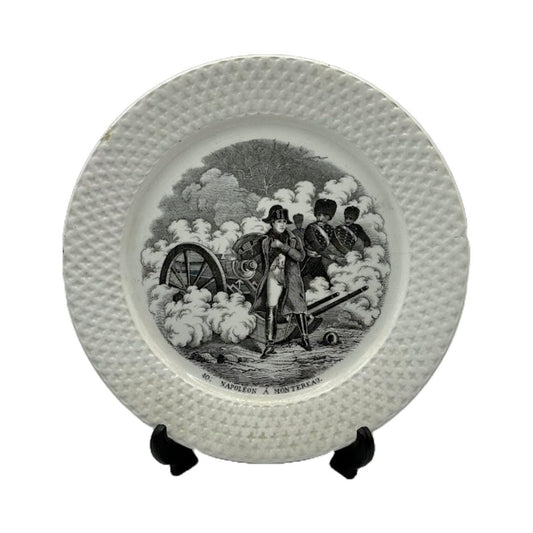 Vintage Société Céramique Maastricht Bordje - Napoleon Bonaparte bij de Slag van Montereau