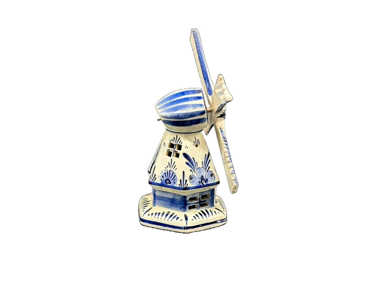 Delfts Blauwe Molen (Windmolen) - 25 cm / 10 inch - Perfecte vintage conditie - Delft- Handwerk - Handgeschilderd - Verzamelopbject