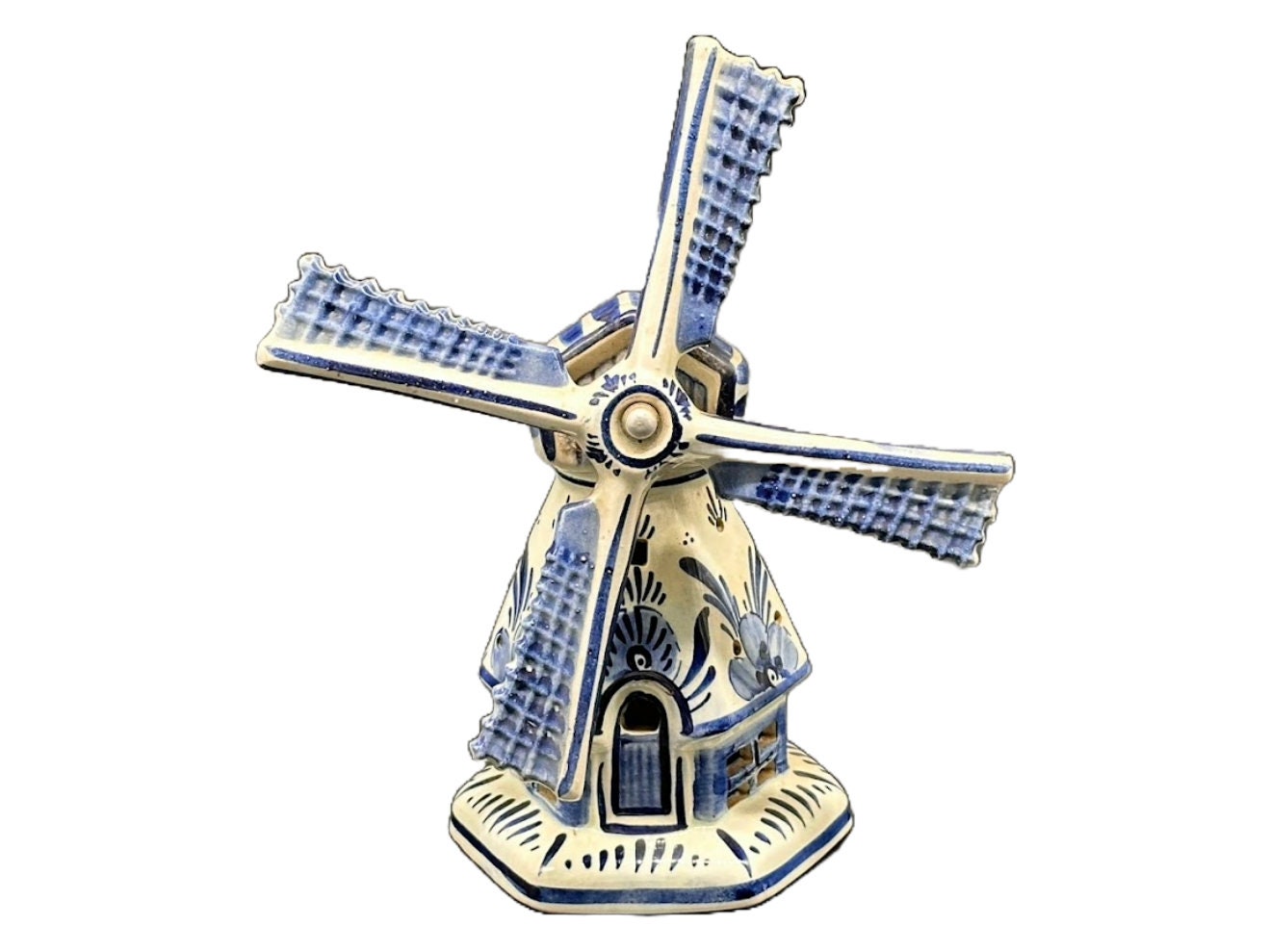 Delfts Blauwe Molen (Windmolen) - 25 cm / 10 inch - Perfecte vintage conditie - Delft- Handwerk - Handgeschilderd - Verzamelopbject