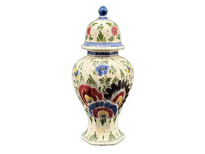 Kleurrijke Delfts Blauwe Vaas - Perfecte vintage conditie - Delft- Handwerk - Handgeschilderd - Verzamelopbject - Gratis verzending