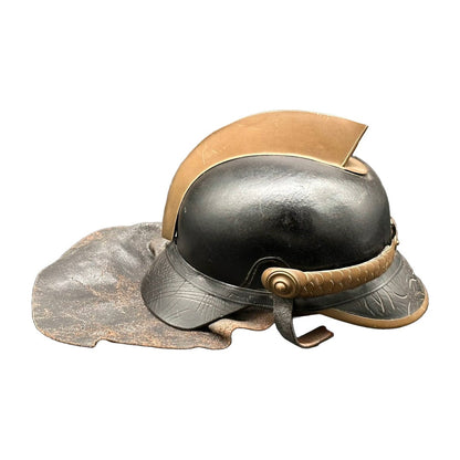 Antieke Nederlandse Leren Brandweerhelm - Jaren 20/30 - Vintage - Verzamelobject - Brandweer - Gratis Verzending