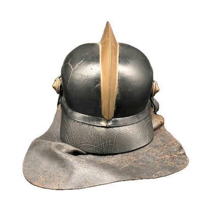 Antieke Nederlandse Leren Brandweerhelm - Jaren 20/30 - Vintage - Verzamelobject - Brandweer - Gratis Verzending