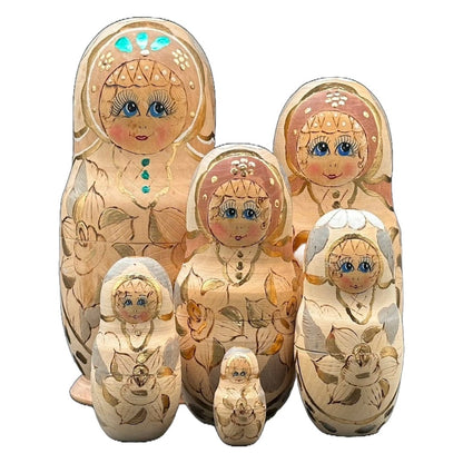 6-delig Matroesjka-set uit 1995 - Vintage - Smaakvol - Interieurdesign - Antiek - Cadeau - Nestpoppen - Gratis Verzending